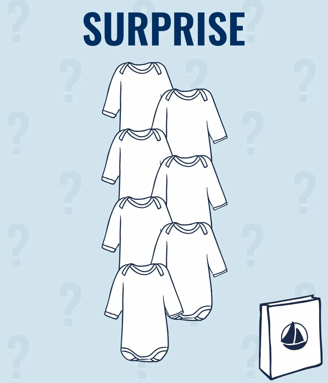 Petit Bateau Bodys*Überraschungsset aus 7 langärmeligen Baby-Bodys für Jungen variante 1