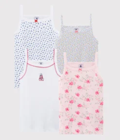 Petit Bateau Unterhemden, Tanktops|T-Shirts, Tops, Oberteile*Überraschungsset mit 4 Spaghetti-Tops für Mädchen variante 1