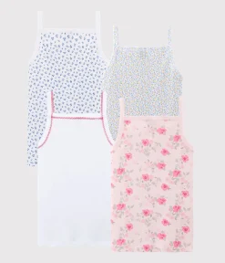 Petit Bateau Unterhemden, Tanktops|T-Shirts, Tops, Oberteile*Überraschungsset mit 4 Spaghetti-Tops für Mädchen variante 1