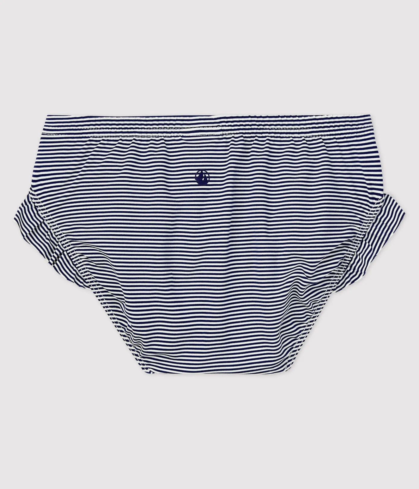 Petit Bateau Bademode, Uv-Kleidung*Bikinihose mit Ringelstreifenfür Baby blau MEDIEVAL/weiss MARSHMALLOW