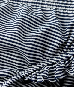 Petit Bateau Bademode, Uv-Kleidung*Bikinihose mit Ringelstreifenfür Baby blau MEDIEVAL/weiss MARSHMALLOW