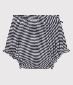 Petit Bateau Shorts, Hosen, Leggings*Bloomer aus Baumwolle mit Ringelstreifen blau SMOKING/weiss MARSHMALLOW