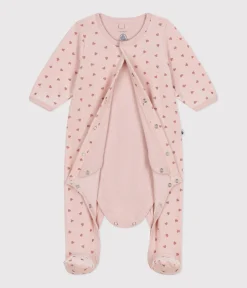 Petit Bateau Newborn|Schlafanzüge, Strampler*Bodyjama aus Nicki mit kleinen Herzen für Babys rosa SALINE/ ROSEWOOD
