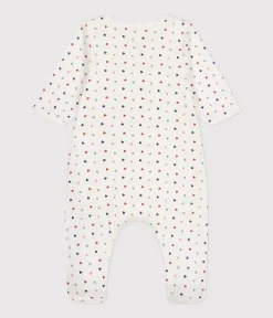 Petit Bateau Schlafanzüge, Strampler|Newborn*Bodyjama für Babys, aus Doppeljersey mit kleinem Herzmuster weiss MARSHMALLOW/weiss MULTICO