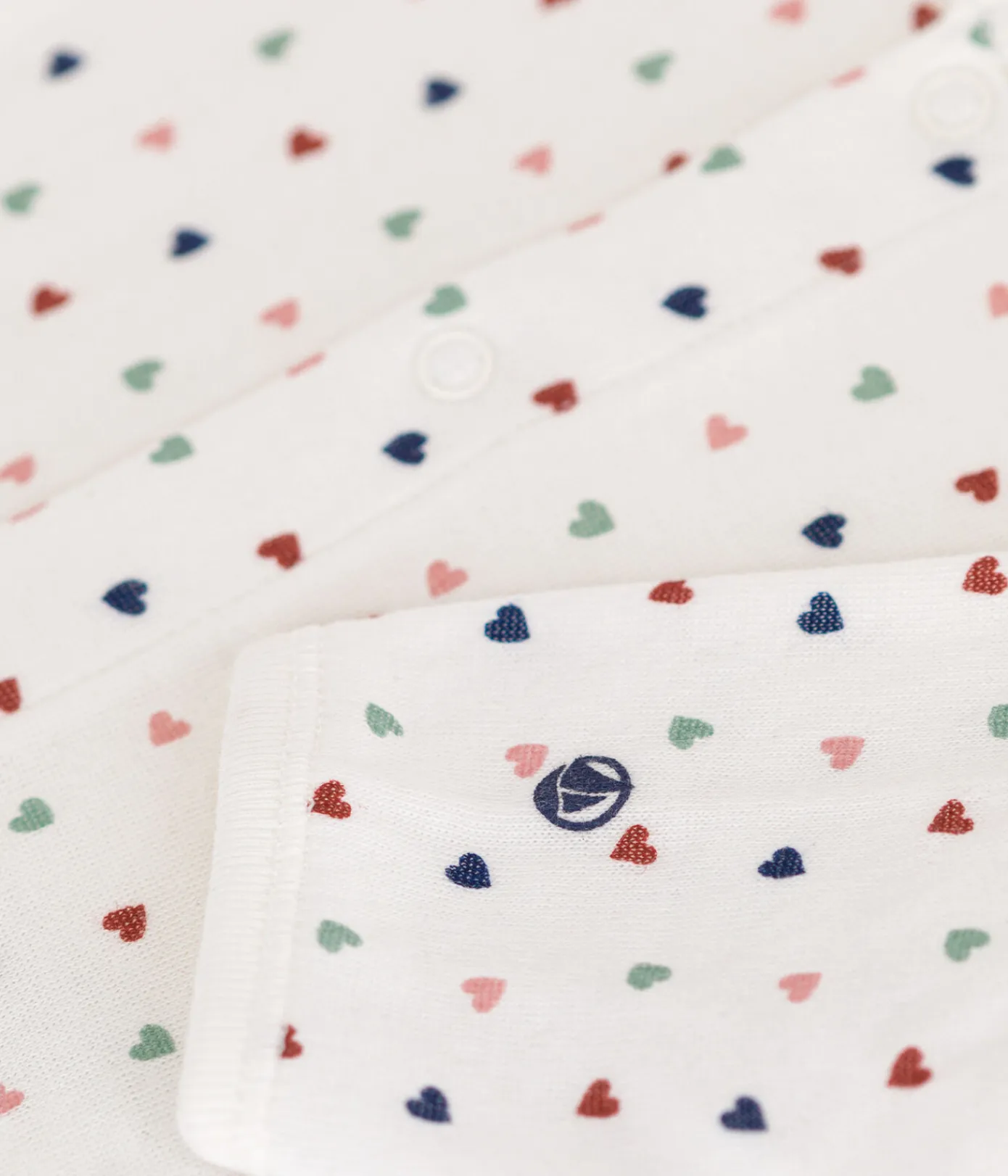 Petit Bateau Schlafanzüge, Strampler|Newborn*Bodyjama für Babys, aus Doppeljersey mit kleinem Herzmuster weiss MARSHMALLOW/weiss MULTICO