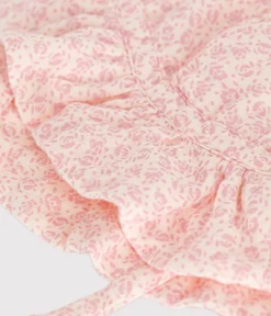 Petit Bateau Accessoires, Sonnenhüte, Caps*Breitkrempiger Baby-Hut aus Musselin mit rosa Blumenmuster Mädchen variante 1
