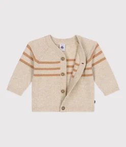 Petit Bateau Pullover, Cardigans*Cardigan aus Strick mit Wollanteil beige AVALANCHE/ CUIVRE