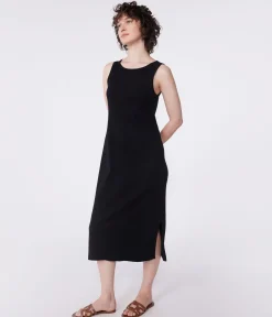 Petit Bateau Kleider, Hosen*Damen Tanktop-Kleid in Midilänge aus Baumwolle schwarz BLACK