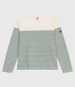 Petit Bateau Streifenshirts, Pullover, Cardigans*Damen T-Shirt grün MILK/ WILLOW