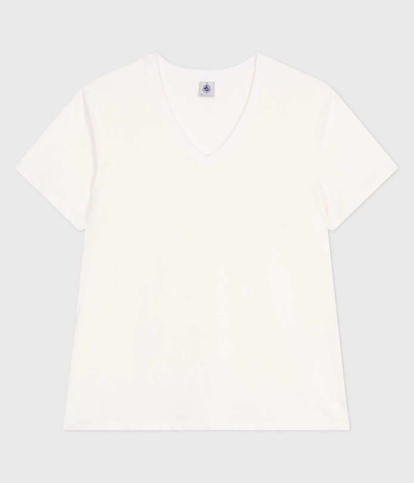Petit Bateau Alle T-Shirts|Das Gerade (Regular)*Damen T-Shirt Le Droit aus einfarbiger Baumwolle weiss MARSHMALLOW