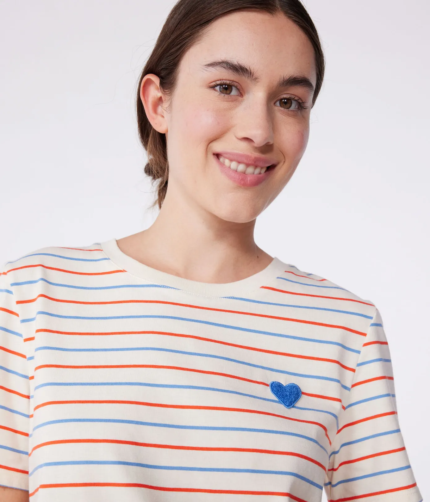 Petit Bateau Alle T-Shirts|Das Gerade (Regular)*Damen T-Shirt Le Droit aus Baumwolle mit Streifen weiss AVALANCHE/ MULTICO