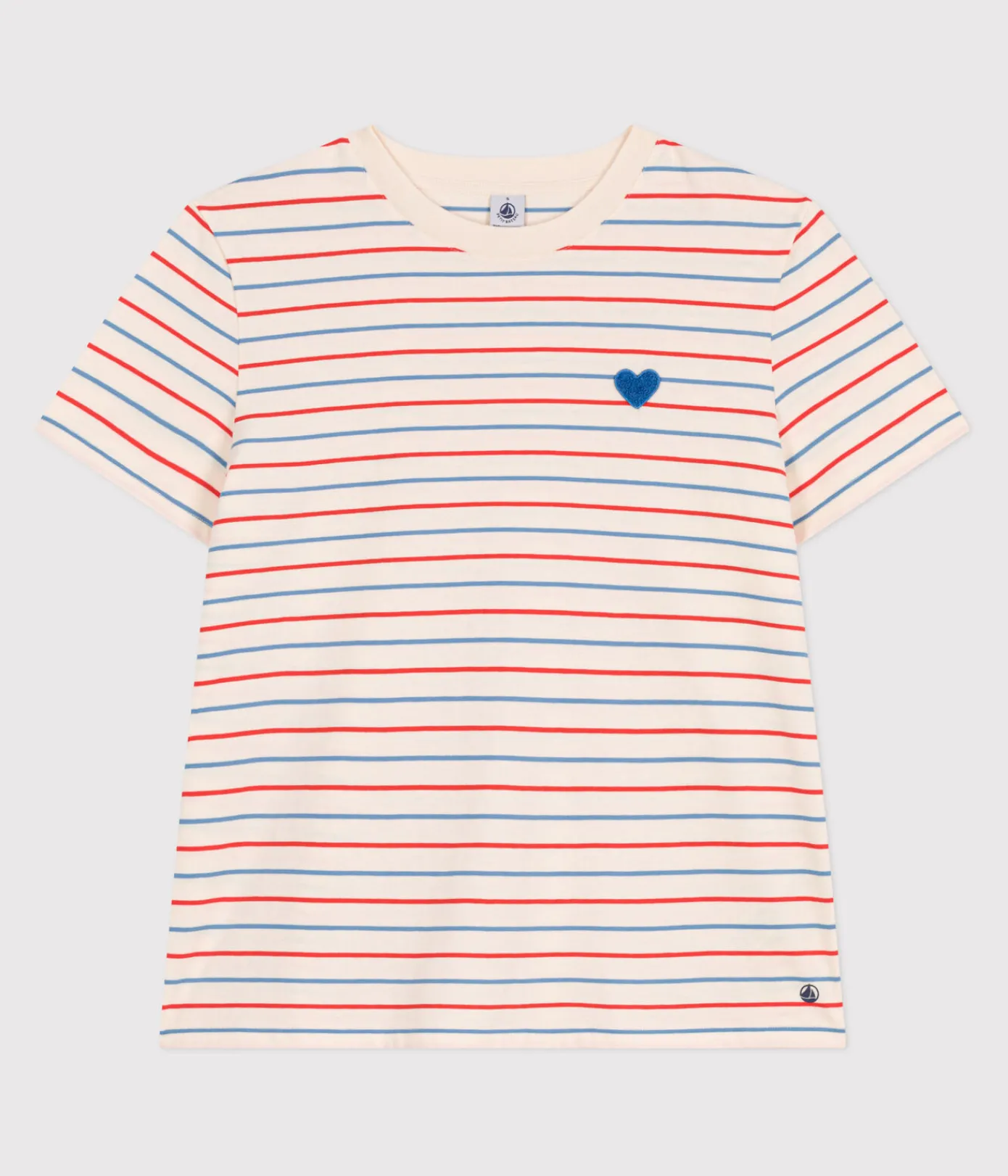 Petit Bateau Alle T-Shirts|Das Gerade (Regular)*Damen T-Shirt Le Droit aus Baumwolle mit Streifen weiss AVALANCHE/ MULTICO