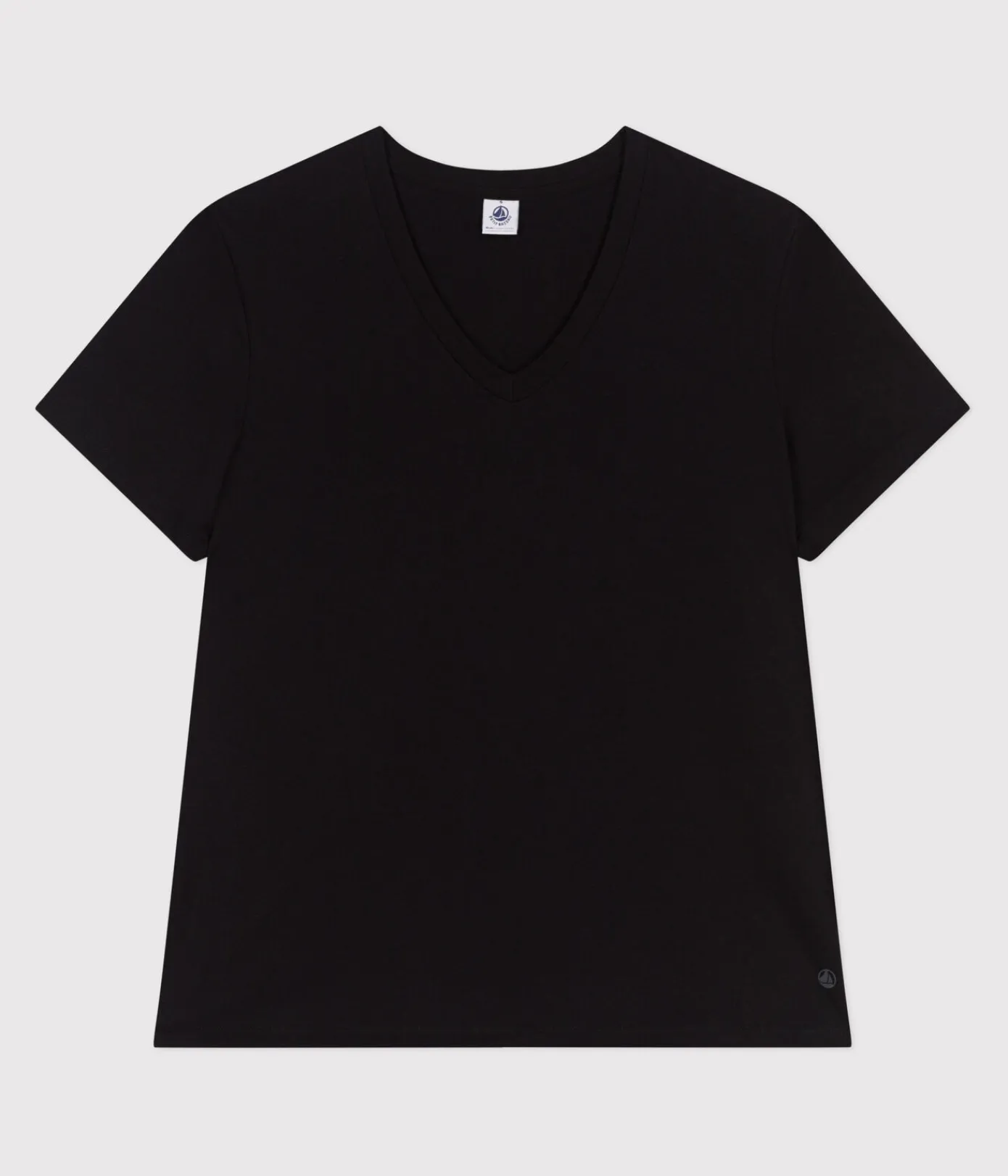 Petit Bateau Alle T-Shirts|Das Gerade (Regular)*Damen T-Shirt Le Droit aus einfarbiger Baumwolle schwarz BLACK