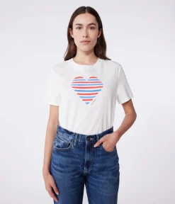 Petit Bateau Alle T-Shirts|Das Ikonische (Slim)*Damen T-Shirt Le Droit aus einfarbiger Baumwolle weiss MARSHMALLOW