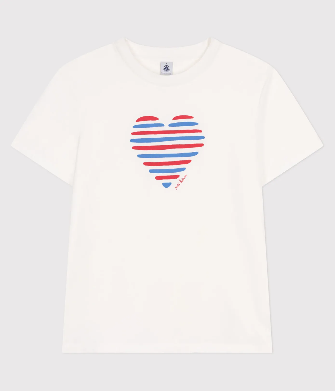 Petit Bateau Alle T-Shirts|Das Ikonische (Slim)*Damen T-Shirt Le Droit aus einfarbiger Baumwolle weiss MARSHMALLOW