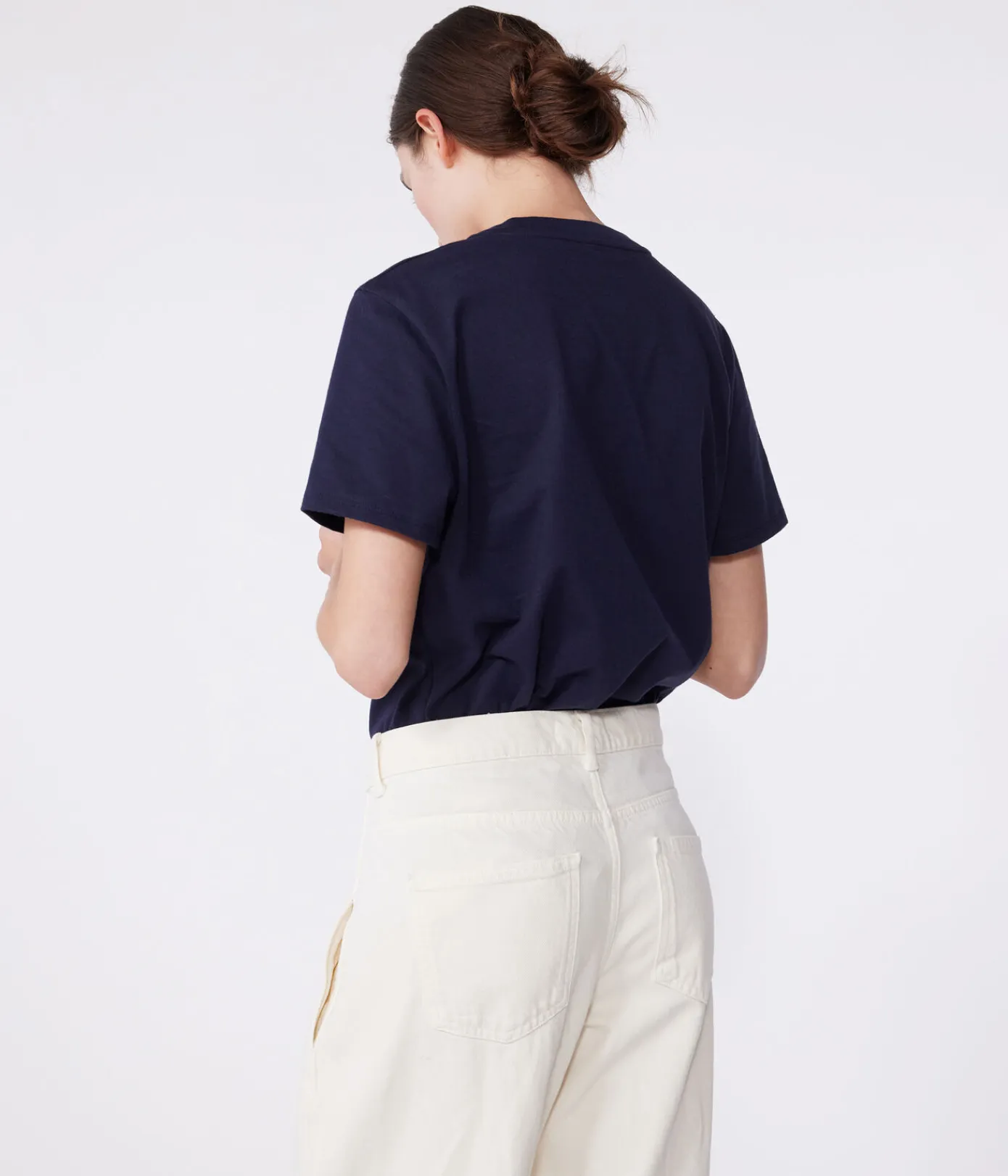 Petit Bateau Alle T-Shirts|Das Gerade (Regular)*Damen T-Shirt Le Droit aus einfarbiger Baumwolle blau SMOKING
