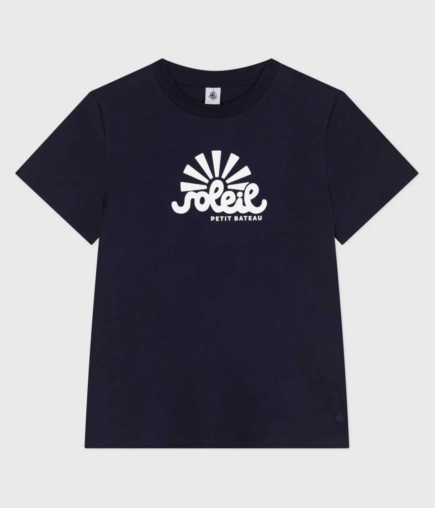 Petit Bateau Alle T-Shirts|Das Gerade (Regular)*Damen T-Shirt Le Droit aus einfarbiger Baumwolle blau SMOKING