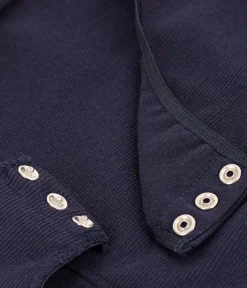 Petit Bateau Bhs, Slips, Bodys*Damenbody aus Baumwolle und Elastan. blau SMOKING
