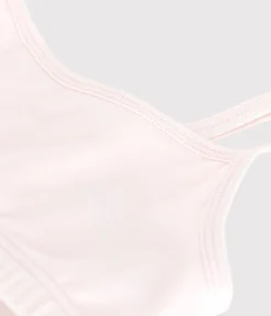 Petit Bateau Bhs, Slips, Bodys*Damen-Bustier aus einfarbiger Baumwolle mit Elastan rosa FLEUR