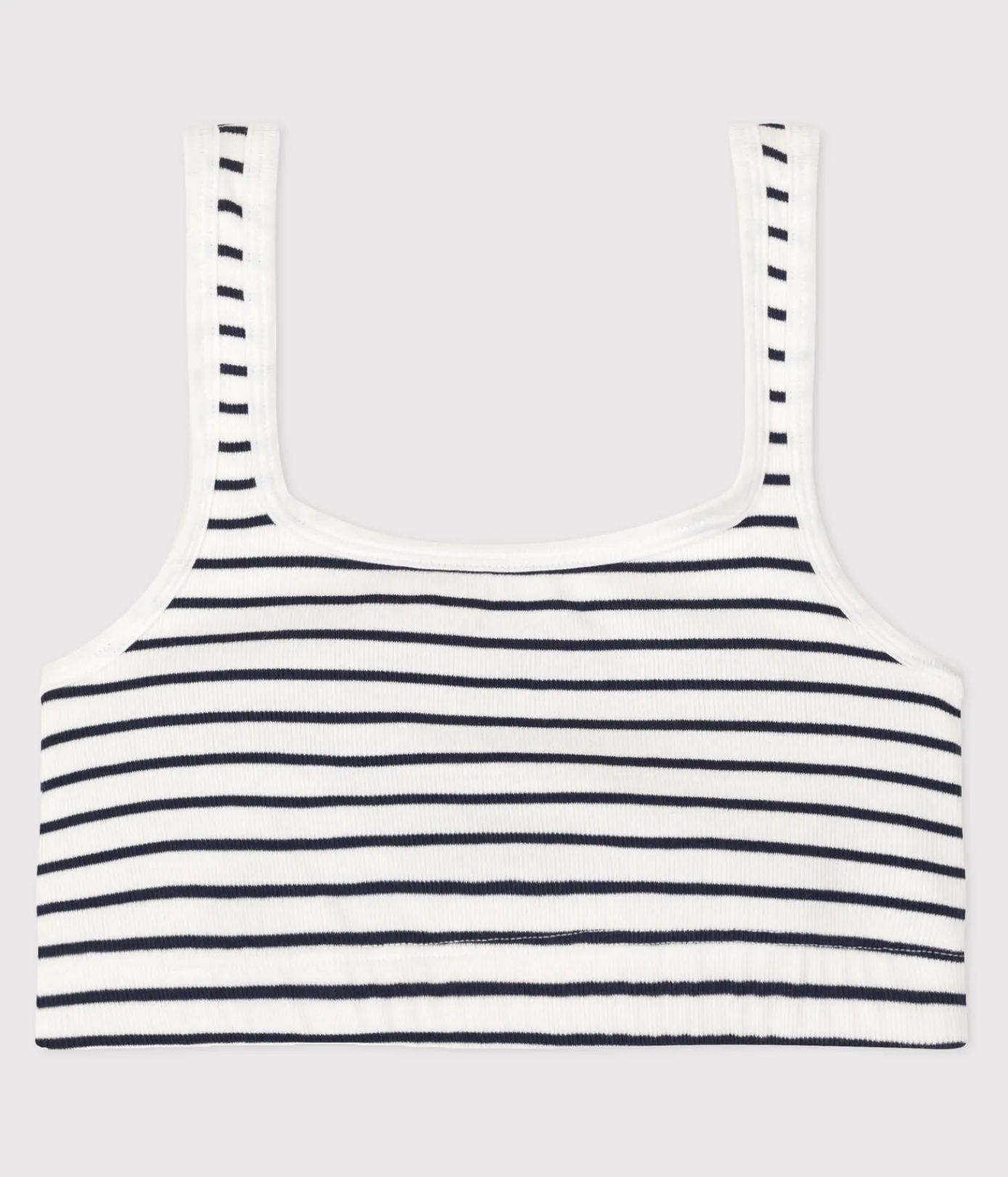 Petit Bateau Bhs, Slips, Bodys*Damen-Bustier aus gestreifter Baumwolle mit Elastan weiss MARSHMALLOW/blau SMOKING