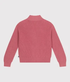 Petit Bateau Homewear|Streifenshirts, Pullover, Cardigans*Damen-Cardigan aus Baumwolle rosa ROSEWOOD