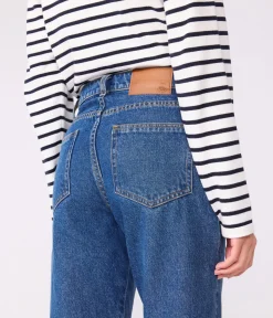 Petit Bateau Kleider, Hosen*Damen-Hose mit geradem Schnitt aus Denim blau DENIM MOYEN