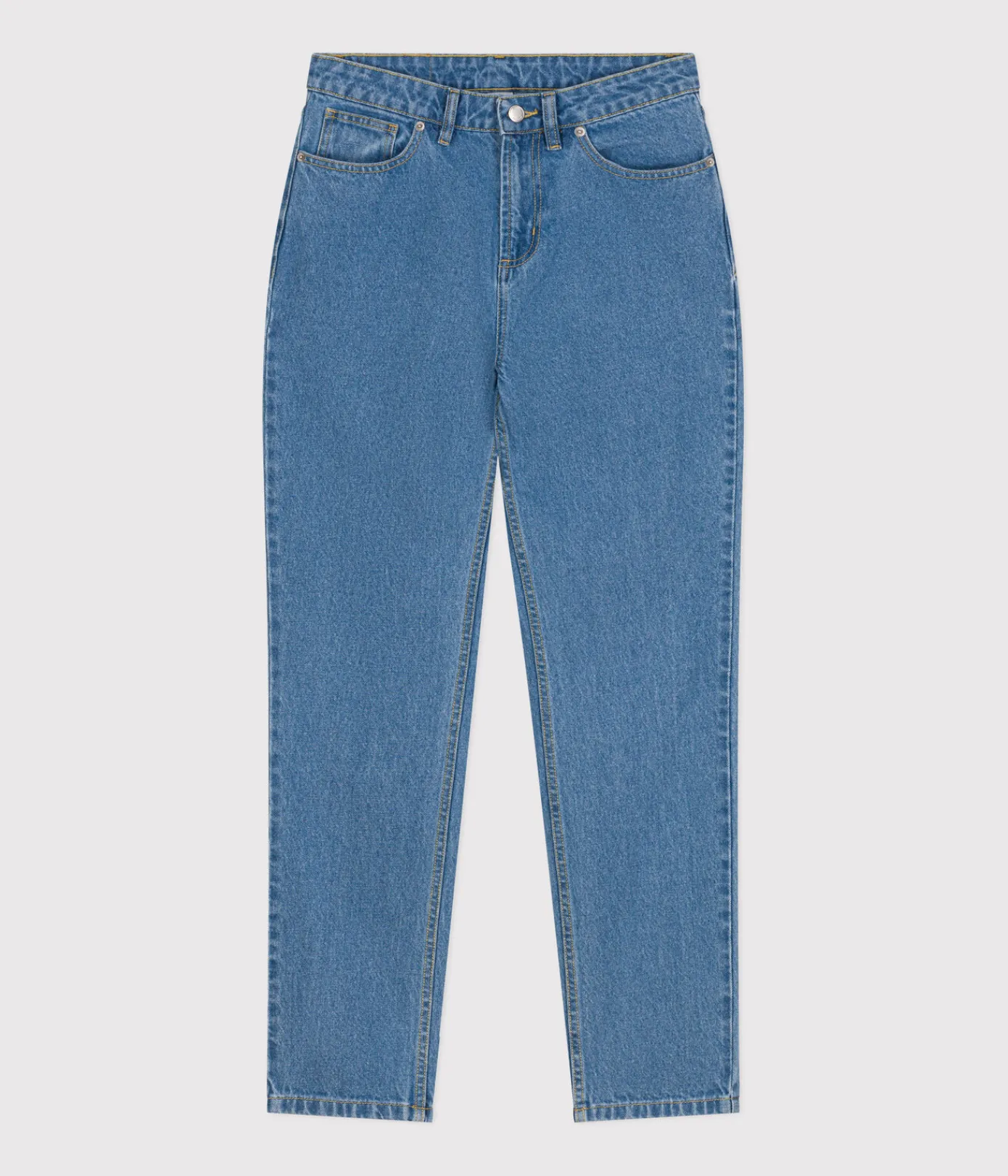 Petit Bateau Kleider, Hosen*Damen-Hose mit geradem Schnitt aus Denim ULTRA BLEACH