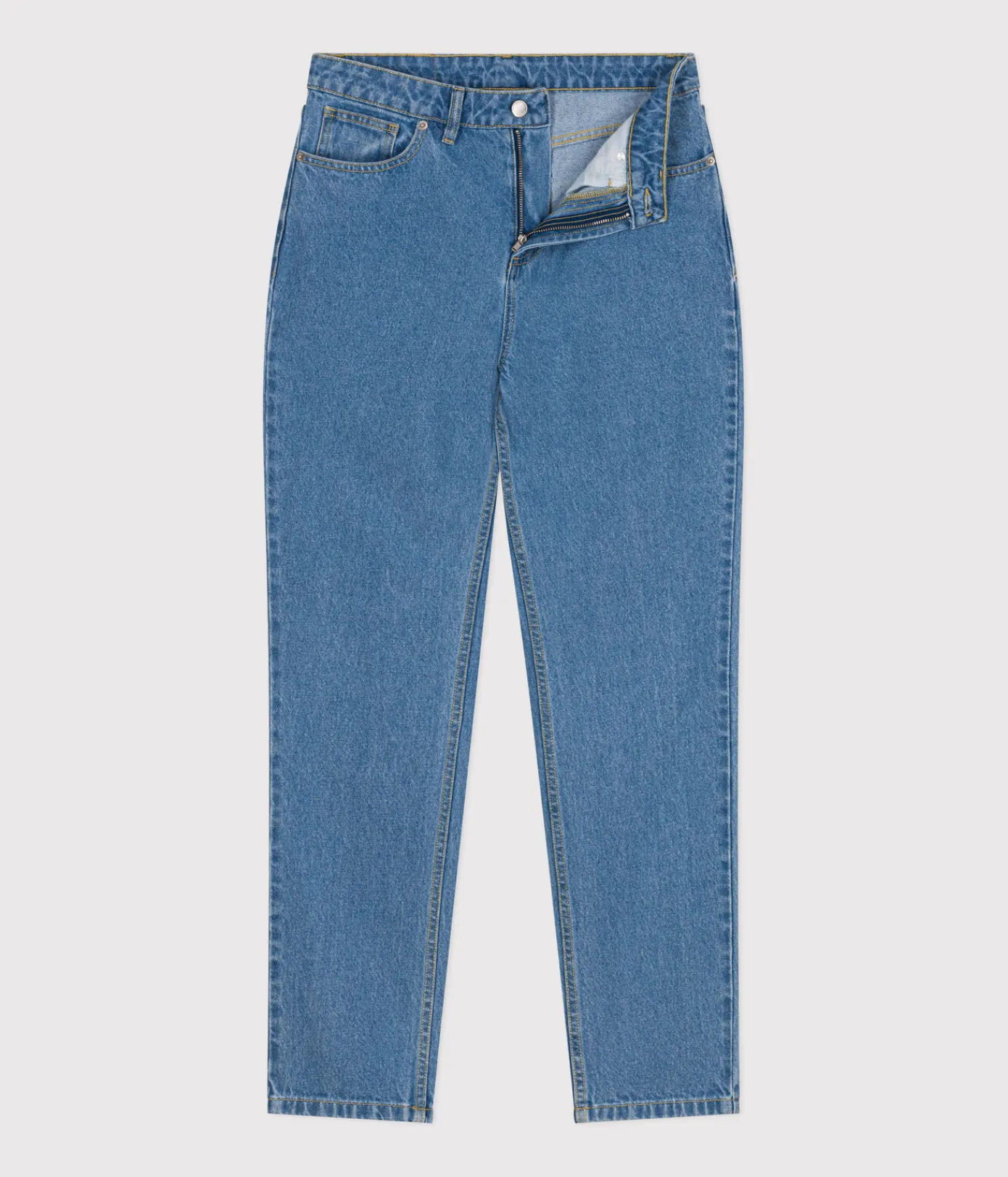 Petit Bateau Kleider, Hosen*Damen-Hose mit geradem Schnitt aus Denim ULTRA BLEACH