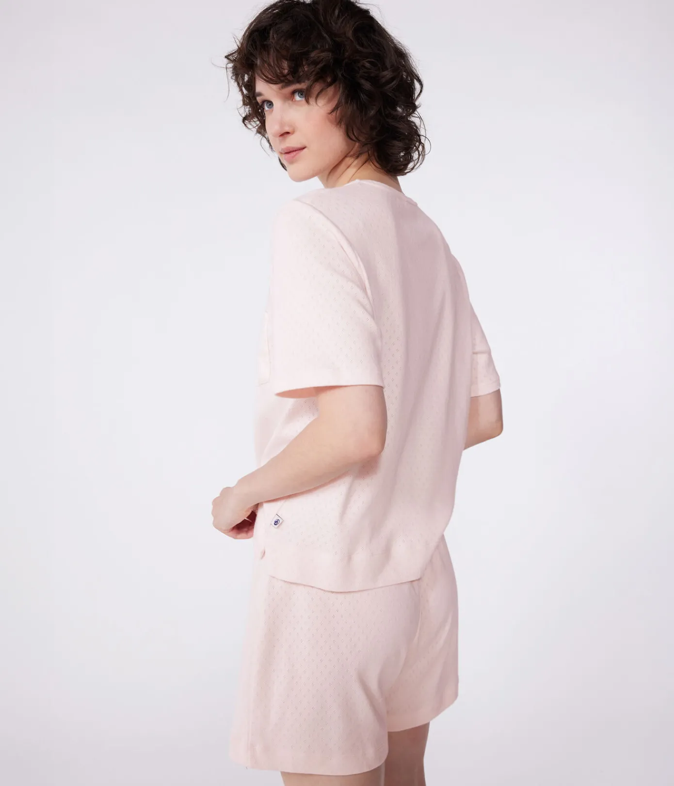 Petit Bateau Schlafanzüge, Nachthemden*Damen-Kurzpyjama aus Baumwolle rosa FLEUR