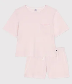Petit Bateau Schlafanzüge, Nachthemden*Damen-Kurzpyjama aus Baumwolle rosa FLEUR