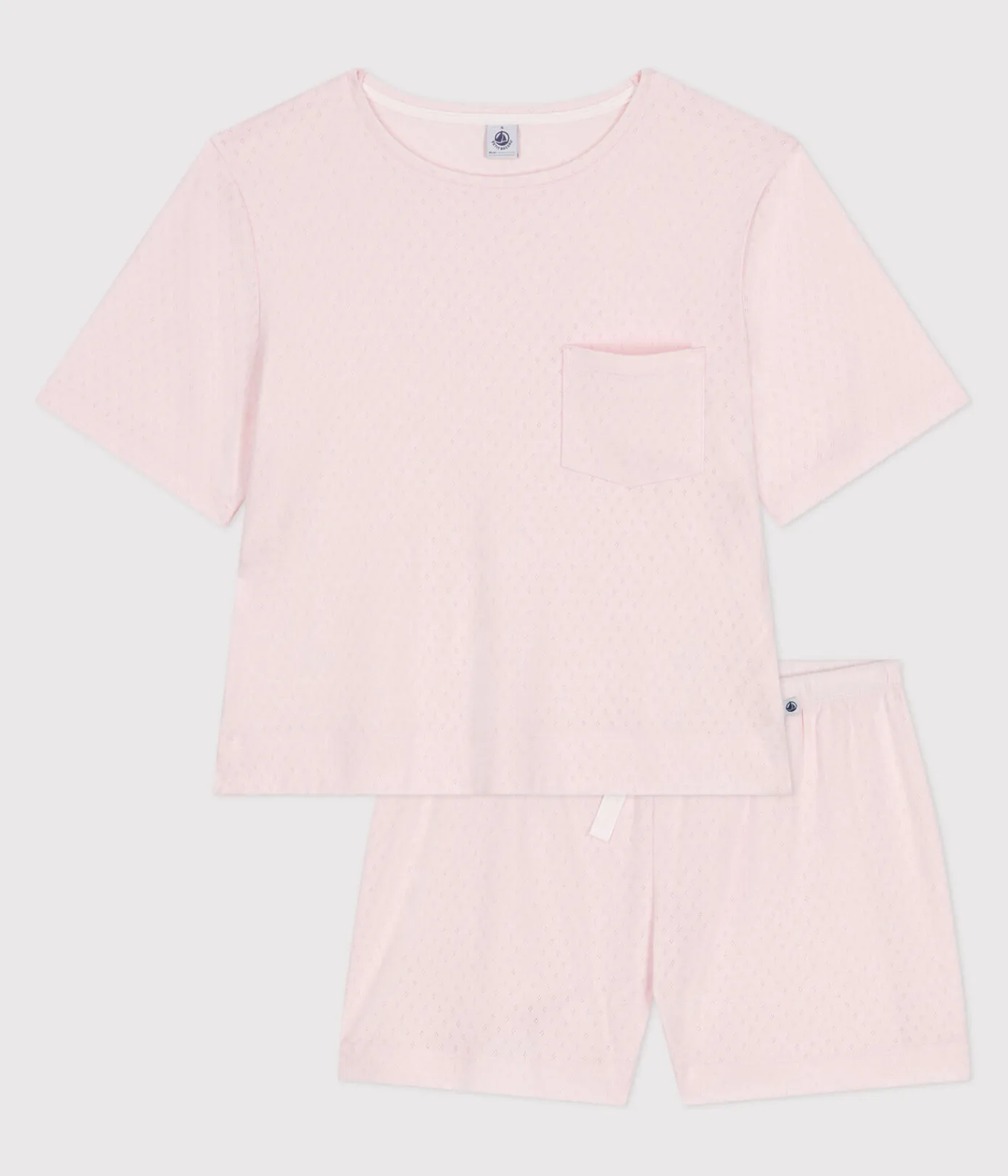 Petit Bateau Schlafanzüge, Nachthemden*Damen-Kurzpyjama aus Baumwolle rosa FLEUR