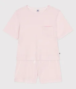 Petit Bateau Schlafanzüge, Nachthemden*Damen-Kurzpyjama aus Baumwolle rosa FLEUR