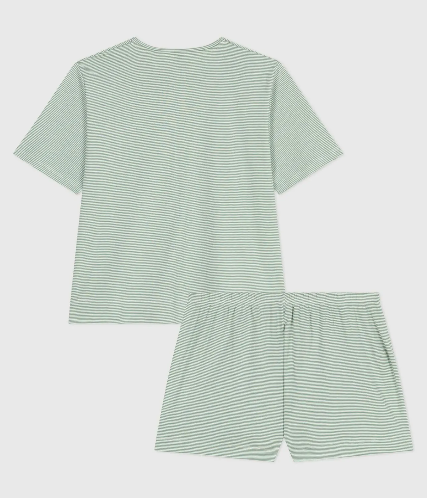 Petit Bateau Schlafanzüge, Nachthemden*Damen-Kurzpyjama aus Baumwolle mit Streifen SAULE/ MARSHMALLOW