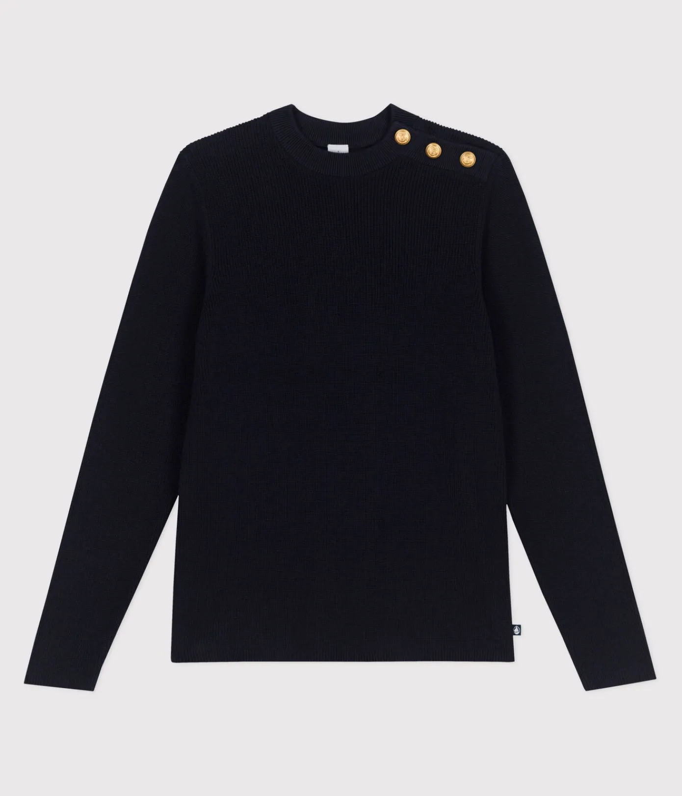 Petit Bateau Homewear|Streifenshirts, Pullover, Cardigans*Damen-Marinepullover aus einfarbiger Baumwolle blau SMOKING