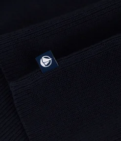 Petit Bateau Homewear|Streifenshirts, Pullover, Cardigans*Damen-Marinepullover aus einfarbiger Baumwolle blau SMOKING