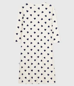 Petit Bateau Schlafanzüge, Nachthemden*Damen-Nachthemd aus Baumwolle mit Herzmotiv blau MILK/ SOIR