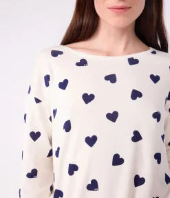 Petit Bateau Schlafanzüge, Nachthemden*Damen-Nachthemd aus Baumwolle mit Herzmotiv blau MILK/ SOIR