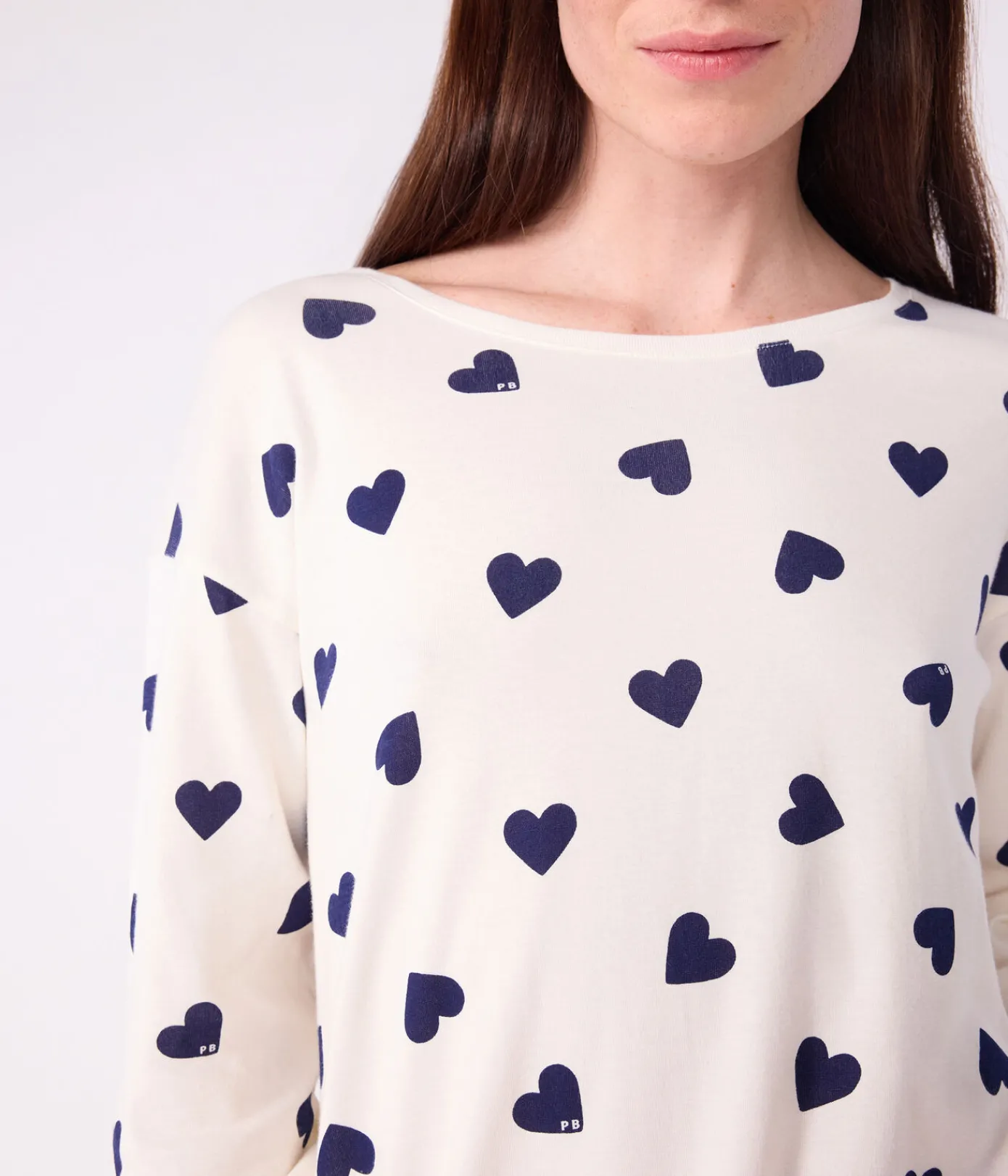 Petit Bateau Schlafanzüge, Nachthemden*Damen-Nachthemd aus Baumwolle mit Herzmotiv blau MILK/ SOIR