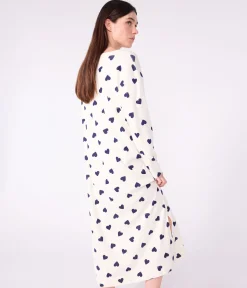 Petit Bateau Schlafanzüge, Nachthemden*Damen-Nachthemd aus Baumwolle mit Herzmotiv blau MILK/ SOIR
