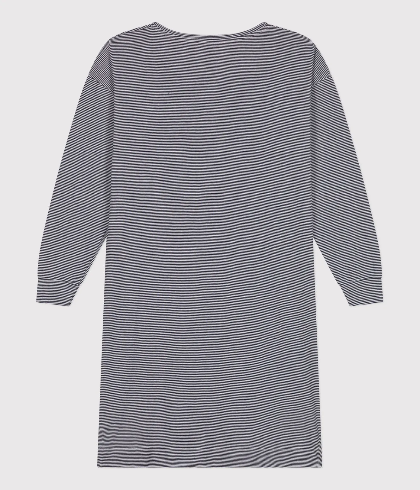 Petit Bateau Schlafanzüge, Nachthemden*Damen-Nachthemd aus gestreifter Baumwolle blau SMOKING/weiss MARSHMALLOW