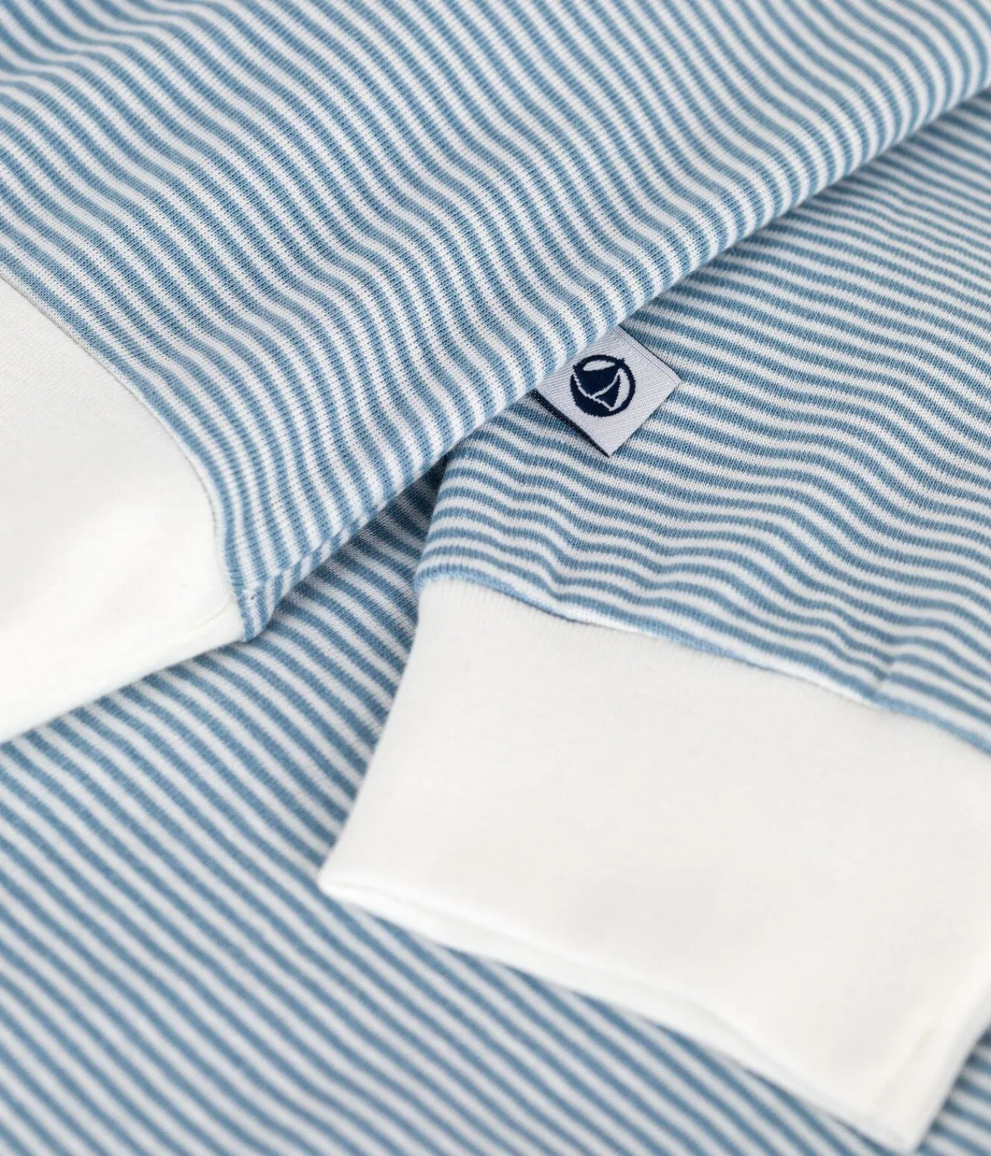 Petit Bateau Homewear|Schlafanzüge, Nachthemden*Damen-Pyjama aus Baumwolle mit Streifen ADRIATIC/ MARSHMALLOW
