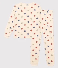 Petit Bateau Homewear|Schlafanzüge, Nachthemden*Damenpyjama aus Baumwolle mit Herzmotiv weiss AVALANCHE/ MULTICO