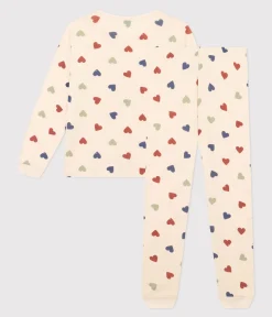 Petit Bateau Homewear|Schlafanzüge, Nachthemden*Damenpyjama aus Baumwolle mit Herzmotiv weiss AVALANCHE/ MULTICO