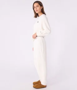 Petit Bateau Homewear|Schlafanzüge, Nachthemden*Damen-Pyjama aus einfarbigem Baumwoll-Frottee naturfarben MILK