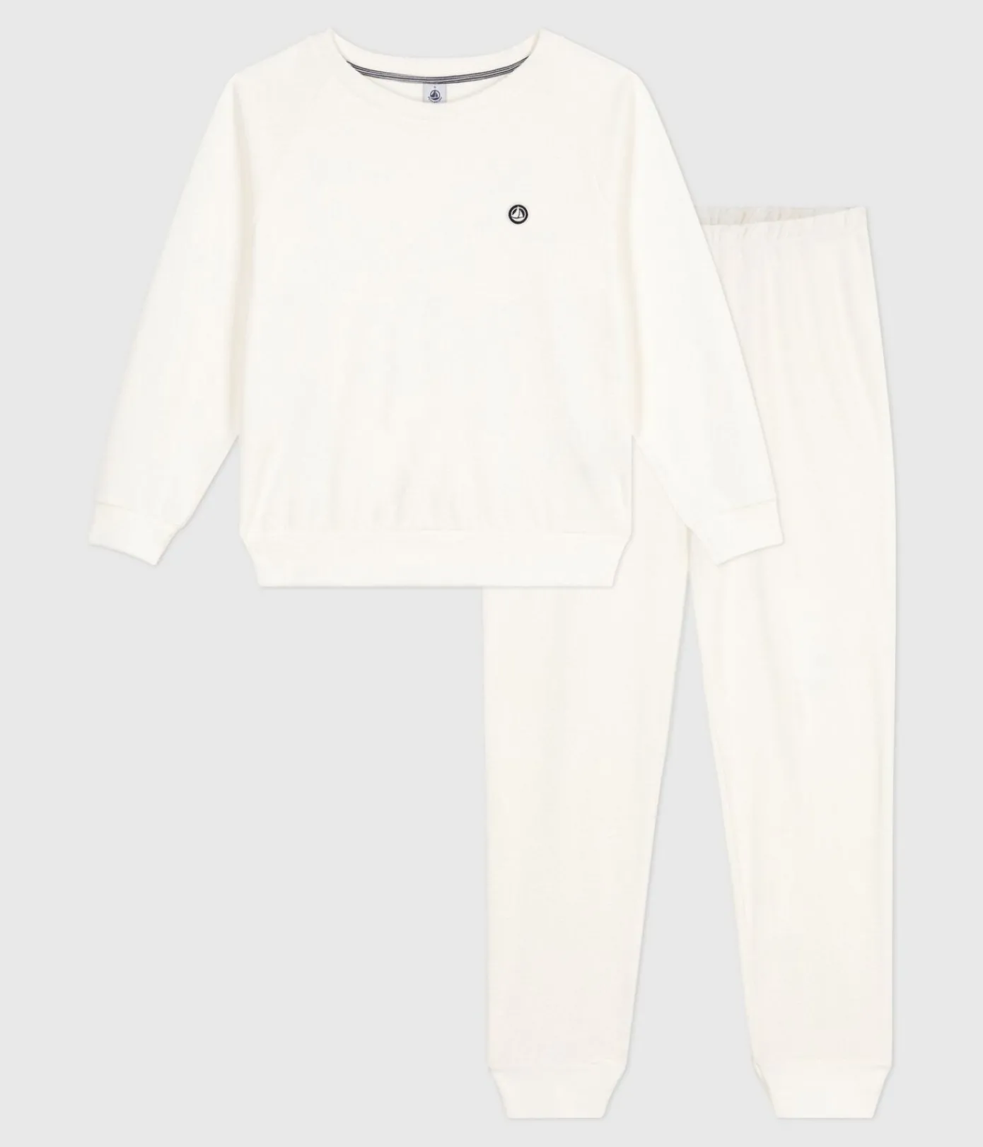 Petit Bateau Homewear|Schlafanzüge, Nachthemden*Damen-Pyjama aus einfarbigem Baumwoll-Frottee naturfarben MILK