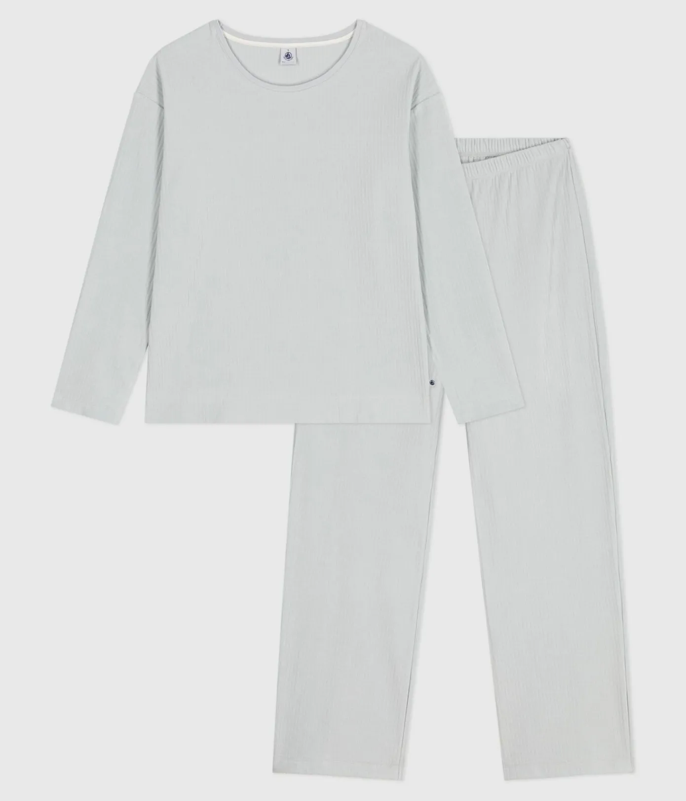 Petit Bateau Schlafanzüge, Nachthemden|Homewear*Damen-Pyjama aus einfarbigem Nicki mit geradem Bein CO2