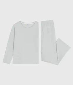Petit Bateau Schlafanzüge, Nachthemden|Homewear*Damen-Pyjama aus einfarbigem Nicki mit geradem Bein CO2
