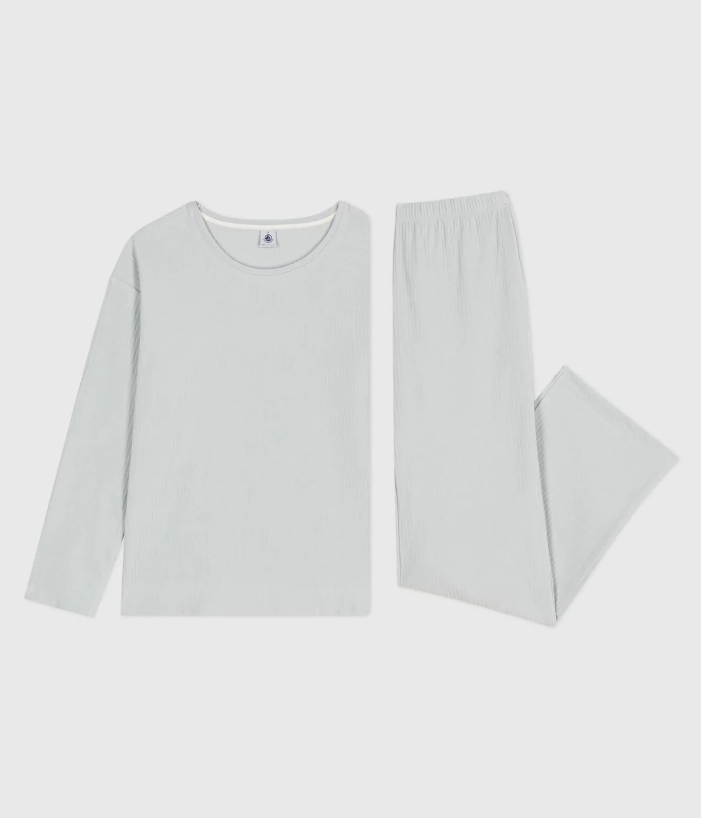 Petit Bateau Schlafanzüge, Nachthemden|Homewear*Damen-Pyjama aus einfarbigem Nicki mit geradem Bein CO2