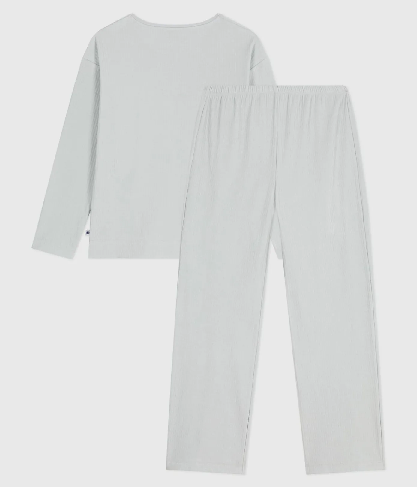 Petit Bateau Schlafanzüge, Nachthemden|Homewear*Damen-Pyjama aus einfarbigem Nicki mit geradem Bein CO2