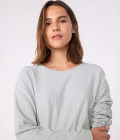 Petit Bateau Schlafanzüge, Nachthemden|Homewear*Damen-Pyjama aus einfarbigem Nicki mit geradem Bein CO2